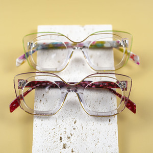 Montura de gafas de acetato 2024 para hombre, gafas cuadradas de ojo <span class=keywords><strong>Retro</strong></span> para mujer, gafas graduadas ópticas, gafas para Miopía - Product Image 5