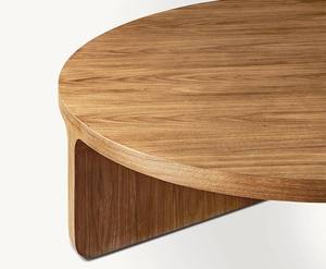 Nordic American Solid Wood Oak <b>Walnut</b> Color Circular Modern High Quality <b>Coffee</b> <b>Table</b> Living Room Furniture - Product Image 5