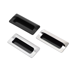 LS010 Furniture Handle Durable Zinc Alloy Material LS122 Suitable for Drawer Hidden <strong>Door</strong> Cabinet <strong>Black</strong> Pull Handle <strong>Door</strong> Locks - Product Image 1