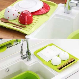 <span class=keywords><strong>Grand</strong></span> égouttoir en silicone pour le séchage de l'évier de cuisine Organisateurs de plan de travail Égouttoir à vaisselle en plastique pour la vaisselle et la vaisselle - Product Image 6