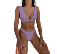 Bikini negro con estampado de flores para mujer, traje de baño de dos piezas multicolor con estampado de flores para chica joven, 2022