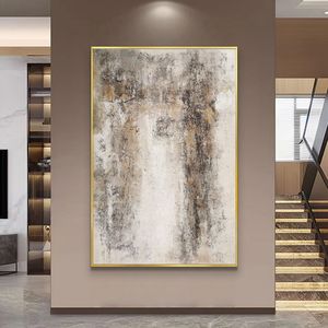 Pintura en Lienzo Hecha a Mano Contemporánea con Diseño Inspirado en la Patina Rústica y el Envejecimiento - Product Image 1