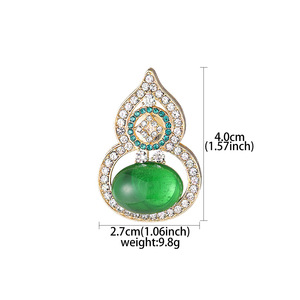 Weiman Exquisito Nuevo Broche de Calabaza de Estilo Chino, Elegante Pin de Aleación con Zirconia de Estilo Nacional para Cheongsam, Accesorio para Boda y Fiesta - Product Image 6