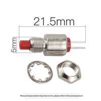 Bouton-poussoir momentané à réinitialisation automatique super micro rond de 5 mm DS-402, interrupteur de démarrage, normalement ouvert, 0,5 A, 125 V, en plastique rouge