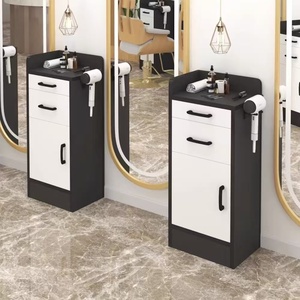 Hairdressing Trolley 3 Layer Drawers Storage Cabinet <b>Tool</b> <b>Cart</b> with Wheels and Hot <b>Tools</b> Holder for Barbershop Haircuts - Product Image 4