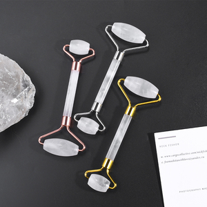 Großhandel natürliche klare Kristall walze Anti-Aging-Hautpflege Beauty <span class=keywords><strong>Roller</strong></span> Entfernen Sie Falten Rock Quartz Jade <span class=keywords><strong>Roller</strong></span> - Product Image 3
