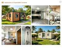 Casa Contenedor Expandible de 20 pies, Color Personalizado, Garantía de 5 Años, Residencia Moderna de 4 Dormitorios