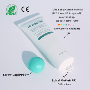 Popular Tubo de Crema de Plástico Blanco Personalizado con Diseño de Gorra, Lindo Envase Cosmético para Cuidado de la Piel con Impresión Serigráfica PCR - Product Image 3