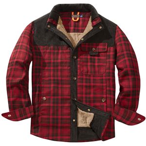 2025 automne hiver Vintage Abrigo De Hombre hommes décontracté <span class=keywords><strong>Patchwork</strong></span> velours côtelé Plaid polaire doublé simple boutonnage vestes manteau automne - Product Image 3