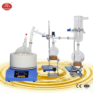 Destilación de ruta corta al vacío de 2L a precio de fábrica con bomba de vacío y enfriador para equipos de destilación de laboratorio - Product Image 1