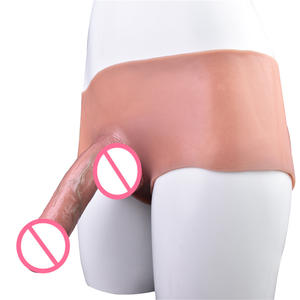 Pantaloni <span class=keywords><strong>Dildo</strong></span> con Strap-On in Silicone morbido e cavo giocattoli sessuali per adulti allungati da uomo in PVC e TPE - Product Image 1