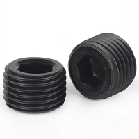 Bouchon à douille hexagonale noire en acier au carbone #45 raccord de tuyau hexagonal bouchon à tête fraisée 3/4 "NPT bouchon d'huile mâle