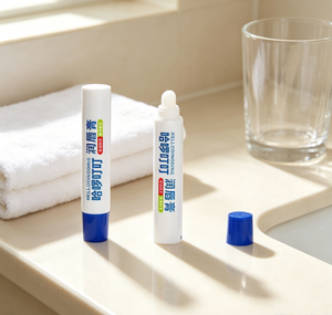 Empty Slim PE Squeeze Tube Custom blue Print Soft Tube With Roller Ball Applicator Cap For <b>Lip</b> Balm - Product Image 5