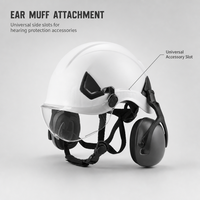 Casque de sécurité de chantier ABS ANSI Classe C Type II, casque de protection anti-impact avec lunettes de protection intégrées