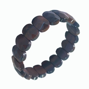 Bracelet extensible en perles rectangulaires facettées en œil de tigre rouge naturel, cristal de guérison, vente en gros - Product Image 4