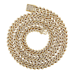 European American for <b>Cross</b>-border 8MM Cuban <b>Chain</b> Necklace Gold Plated Copper Inlaid Zircon Unisex Personalized - Product Image 6