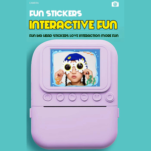 Appareil photo instantané pour enfants, résistant aux chocs, design mignon, écran HD de 2,4 pouces, appareil photo jouet pour enfants pour photos, vidéos, impression d'autocollants, cadeau - Product Image 3
