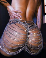 Bikini sexy de luxe à pompons culotte de nuit en strass brillant bijoux de chaîne de corps chaînes de bling chaîne de corps