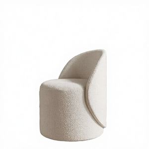 Taburete de tocador moderno de lujo para dormitorio, silla de maquillaje giratoria con respaldo ligero, silla de maquillaje para el hogar, estilo celebridad de internet, para sala de estar, con patas de madera de cordero - Product Image 3