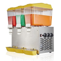 Distributeur de boissons commercial à agitation, 3 réservoirs, machine à boissons froides, distributeur de jus avec agitation et pulvérisation pour restaurant
