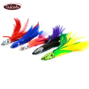 TAKEDO Jumbo 66 SP02 140Mm 32G Bulu Rok Resin Akrilik Gurita Kepala Keras Memancing Umpan Rok Perahu Umpan Trolling Umpan Memancing Umpan