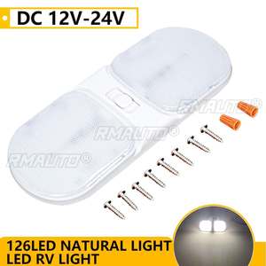 Lampe de lecture LED pour camping-car, 12-24v, avec interrupteur, éclairage de plafond, lampe intérieure pour remorque, camping-car, 1/2 pièces - Product Image 2