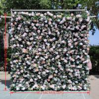 Nouvelle Arrivée DKB Mur de fleurs artificielles en hydrangea rose pastel 8*8 pieds pour la décoration de studio photo de baby shower, décoration de fête