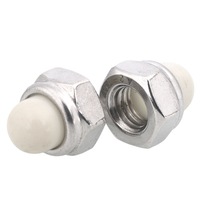 Écrous d'arbre à vis autolockants décoratifs en acier inoxydable DIN986 304 316, à tête hexagonale bombée, avec capuchon en nylon