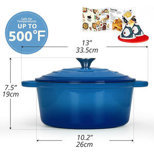 5QT cucina sana e sicura rivestita smaltata antiaderente con copertura smaltata in ghisa pentole da forno olandesi - Product Image 6