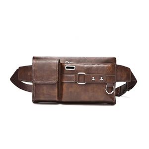 Sacs de poitrine, sacs à bandoulière, sacs banane et sacs de taille pour hommes en cuir PU imperméable, style mode et loisirs, avec logo personnalisé, vente en gros - Product Image 4