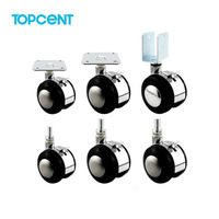 TOPCENT Vente Chaude Roulettes de Meuble Légères 2/3/4 Pouces Roues en PU pour Chaise de Bureau OEM
