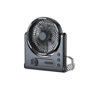 Ventilador Portátil para Camping con Luz, Batería de 1200mA/2000mA, 12 Horas de Autonomía, Carga USB, Enchufe Universal - Product Image 1