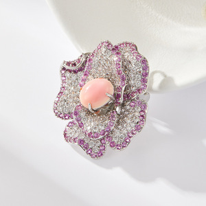 Flower Brooch Zinc Alloy Micro Inlay Conch Shell Women's Party Jewelry - Product Image 4