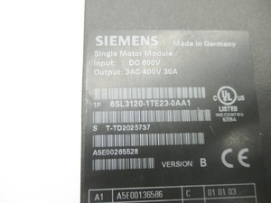 6SL31201TE230AA1 6SL3120-1TE23-0AA1 30A โมดูลมอเตอร์เดี่ยว ไดรฟ์เซอร์โวอุตสาหกรรม - Product Image 1
