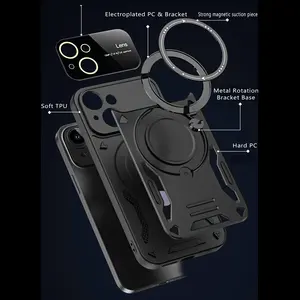 Wholesale Hot Sale High Quality Ring Stand Lens Protection Magnetic Ring Case For IPhone 15 14 13 12 11 Pro Max Phone Case