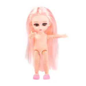 Best-selling 16 cm fuzzy naked baby Babu body 13 joint BJD girl toy Happy doll