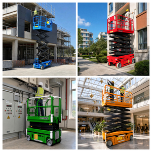 Piattaforma aerea semovente a forbice con potente sistema idraulico per l'installazione di cartelloni pubblicitari nei corridoi degli stadi - Product Image 3