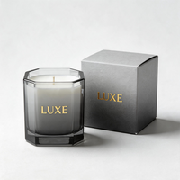 Pot à bougie en verre carré noir mat nordique de luxe 10oz 12oz 14oz pour la vente en gros, l'étiquetage privé et les coffrets cadeaux