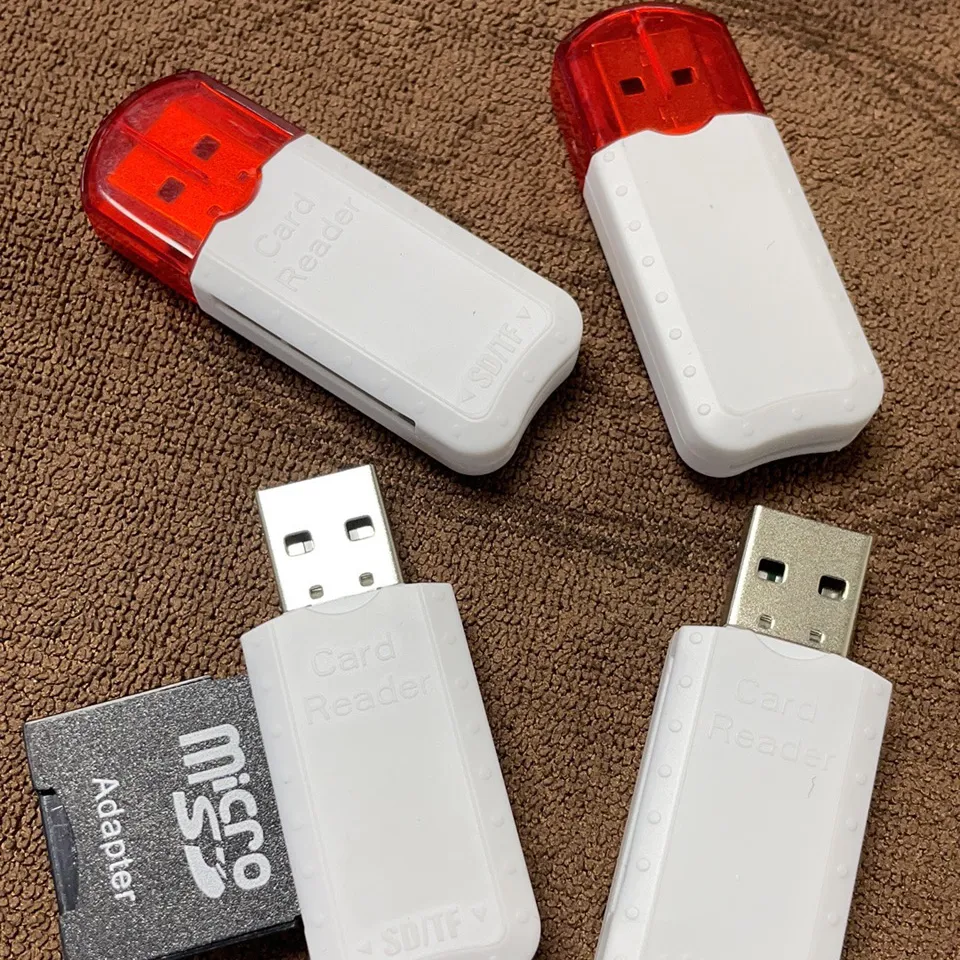 Offre Spéciale Mini TF/SD 2 en 1 lecteur de carte USB 2.0 avec adaptateur de couvercle de couleur mémoire sans pilote Portable usine directe