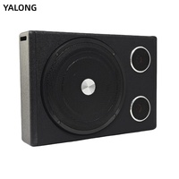 Prix d'usine – Subwoofer de voiture mince en bois de 10 pouces avec boîtier en peluche, 120 W RMS, bobine simple, ajustement universel
