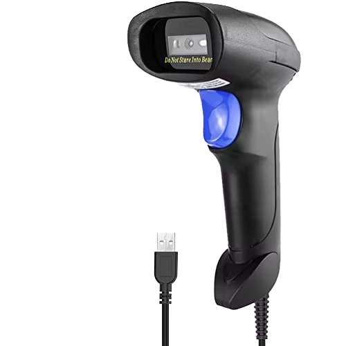 Handheld 1D Scanning RS232/USB/COM Barcode Scanner with QR Code Capability for Warehouse Desktop & Supermarket Use-in Stock
