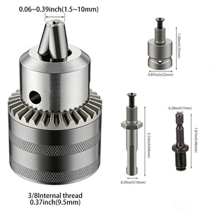 Mandrin de perceuse sans clé de 10 mm avec conception à trois mâchoires en acier rigide manuel, pièces détachées pour outils électriques - Product Image 3