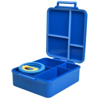 Boîte à lunch en plastique à 4 compartiments pour nouveau-nés et enfants, conteneurs divisés, ouverture facile, micro-ondable, boîte à lunch scolaire