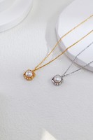 Collier pendentif sculptural carré en perle d'or fondue biologique, en argent sterling 925, avec chaîne solitaire en métal liquide, bijoux en gros