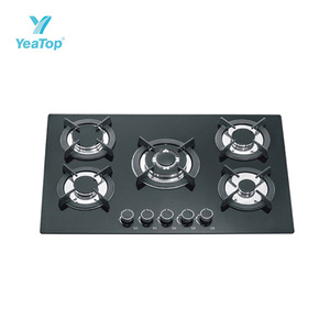 Cuisinière à gaz encastrable élégante à 5 brûleurs avec verre trempé, système de sécurité FFD et capuchons en laiton de haute qualité <span class=keywords><strong>pour</strong></span> les marchés d'électroménager de luxe - Product Image 5