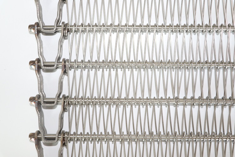 SS304 Stainless Steel Wire Spiral Grid Flat Flex Belt for Conveyor