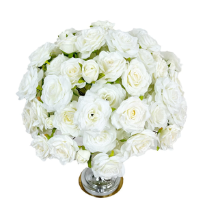 Centres de table de mariage, décorations de table, boule de fleurs artificielle décorative, rose en soie, boule de fleurs violette, centres de table - Product Image 6