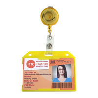 En gros, Porte-badge rétractable transparent avec clip à ressort non pivotant, cordon en nylon, coque en ABS et sangle en PVC, accessoires pour porte-badge d'identification