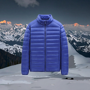 Veste matelassée épaisse en polyester pour homme personnalisable 2026, col montant, veste en toile d'hiver avec logo, design à bulles - Product Image 3