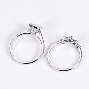 Anillo de Diamante Cultivado en Laboratorio en Oro Blanco PT950 MSR-1528 de Messi Jewelry para Mujer - Product Image 6